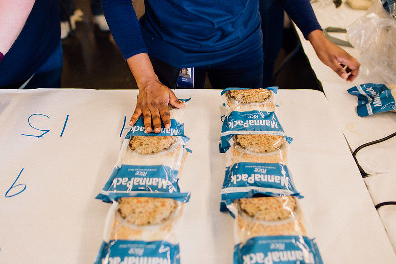 API team members spent part of their day helping pack food boxes at Feed My Starving Children in Schaumburg, IL.