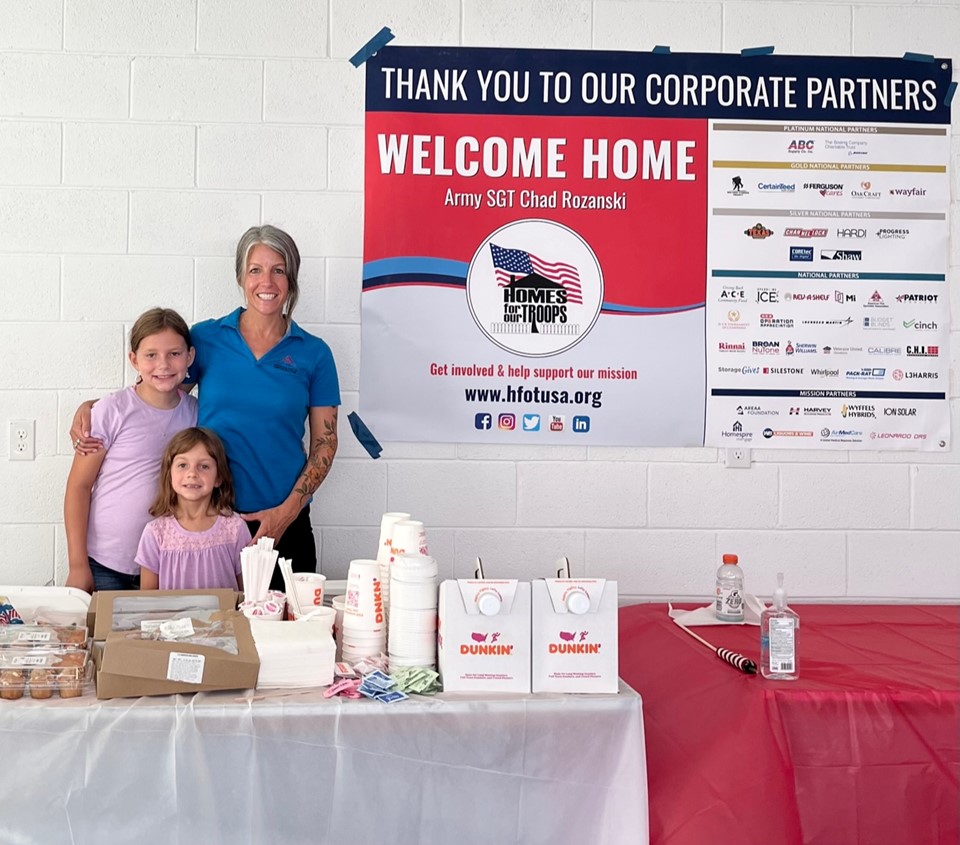 Marketing Manager Susan Hart and her daughters helped Homes For Our Troops welcome an Army Sergeant to his new custom home in Orlando, FL.